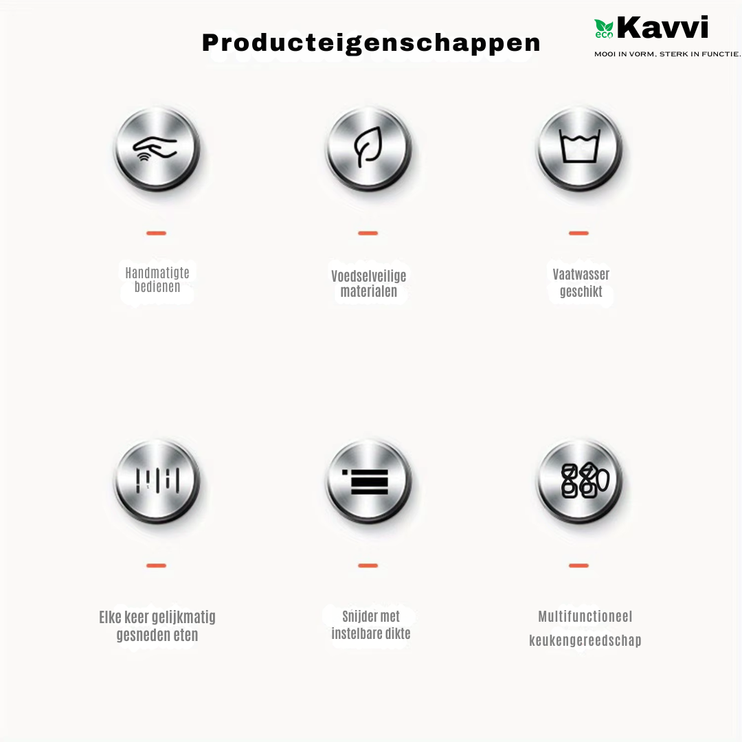 Kavvi™ Multifunctionele Food Chopper – Handhulp, 430 Roestvrij Stalen Mes