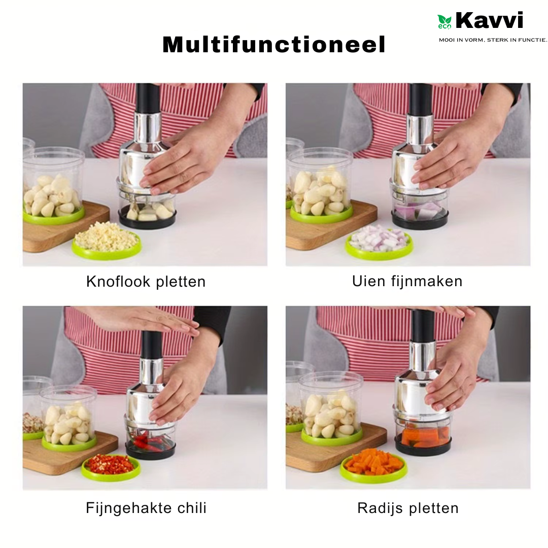 Kavvi™ Multifunctionele Food Chopper – Handhulp, 430 Roestvrij Stalen Mes