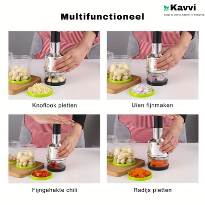 Kavvi™ Multifunctionele Food Chopper – Handhulp, 430 Roestvrij Stalen Mes