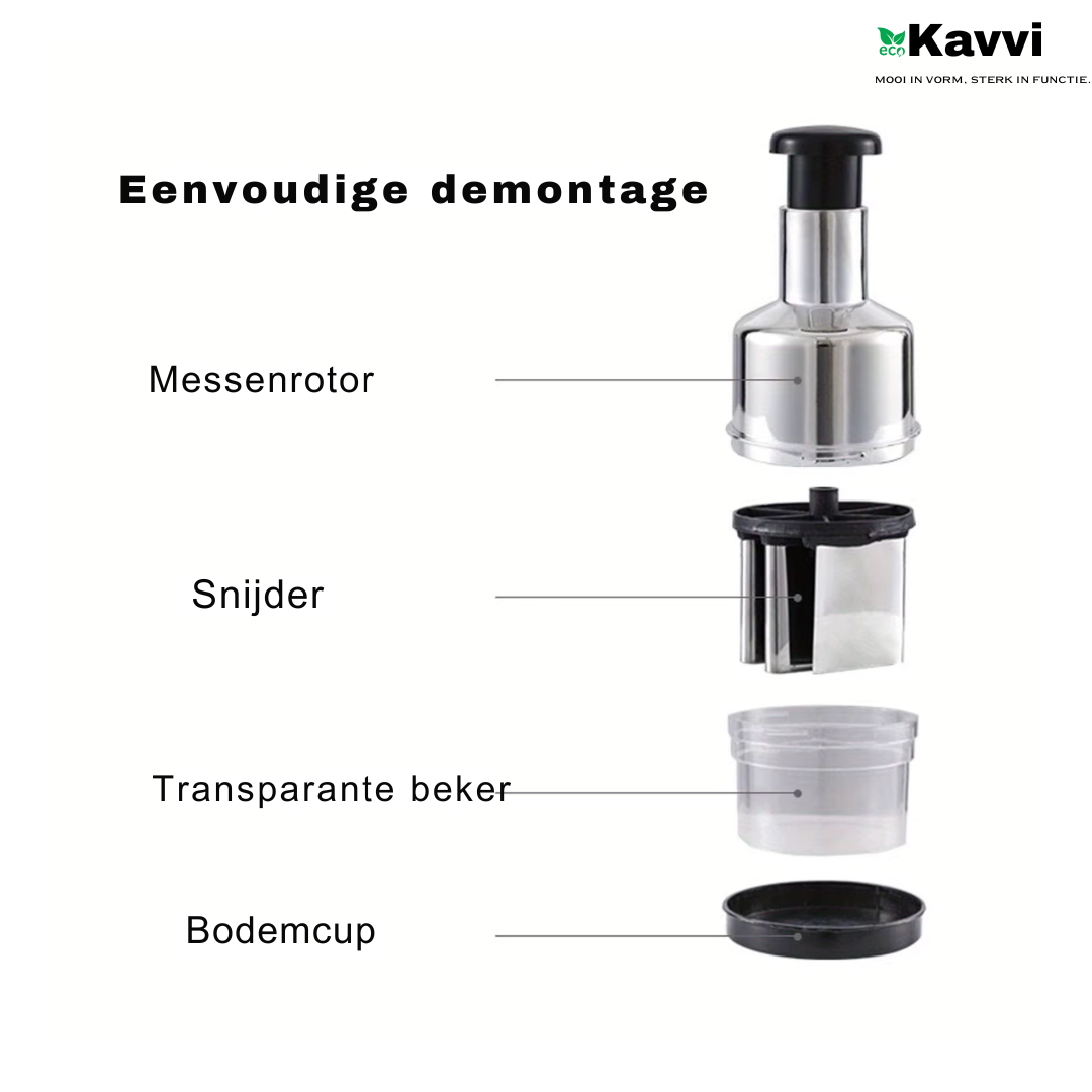 Kavvi™ Multifunctionele Food Chopper – Handhulp, 430 Roestvrij Stalen Mes