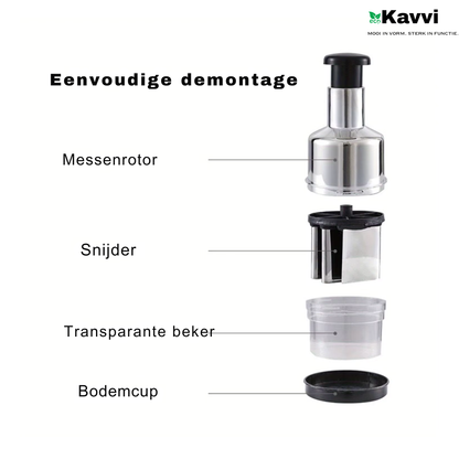 Kavvi™ Multifunctionele Food Chopper – Handhulp, 430 Roestvrij Stalen Mes